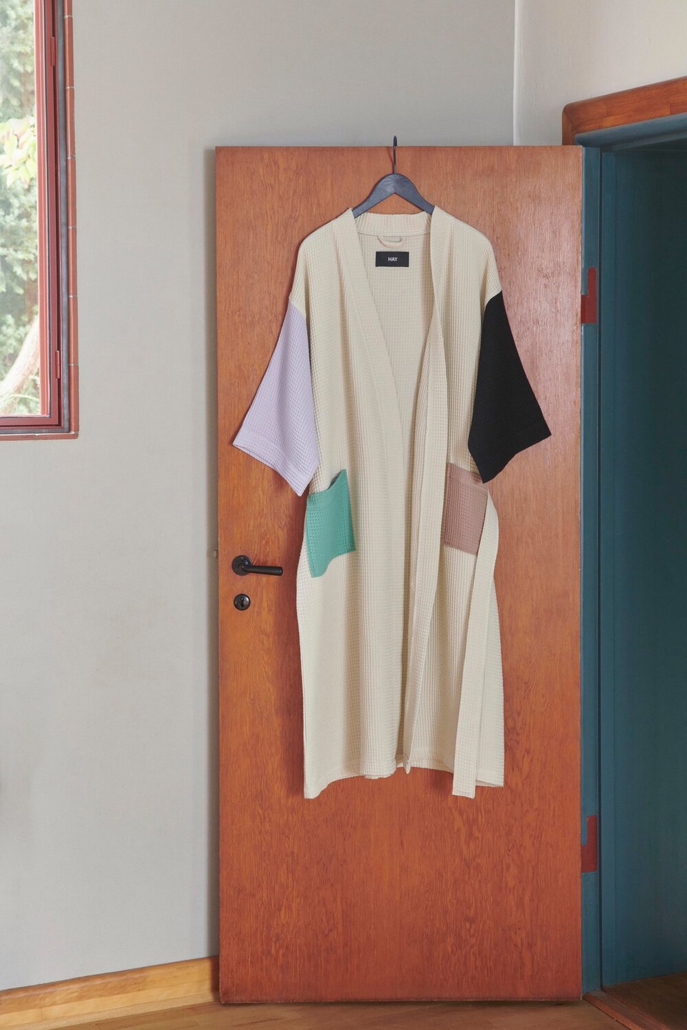 Waffle badekåbe - Off-white multi